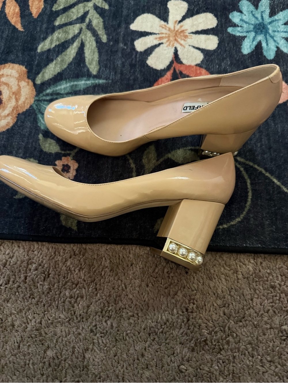 Karl Lagerfeld Sally Pearl Block Heel Pumps